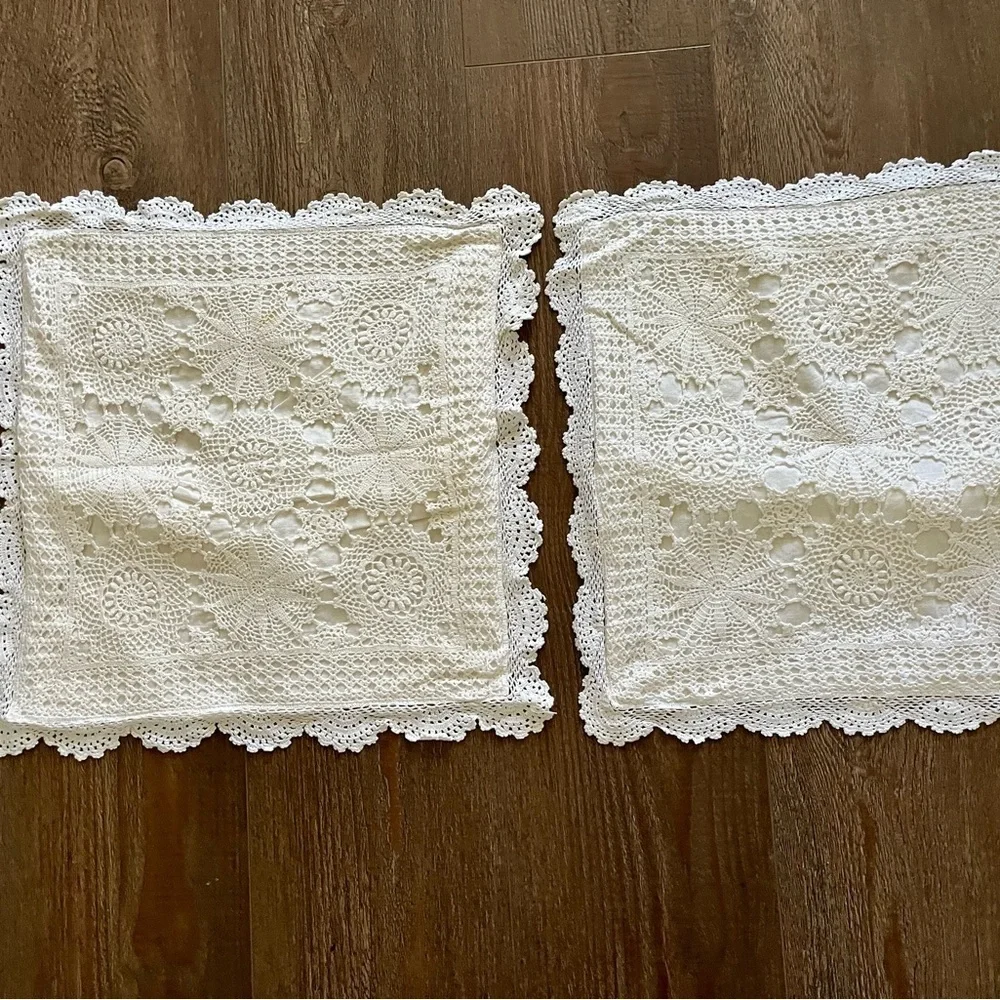 Crochet Lace Throw Pillows 17/18 Inches